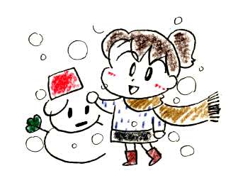 雪だるまと女の子