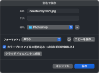 Photoshop の「別名で保存」でのJPEG保存時のダイアログ